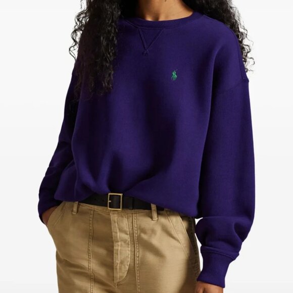 Polo Ralph Lauren Purple Crew Neck Fleece Sweatshirt Size Medium - Picture 1 of 11